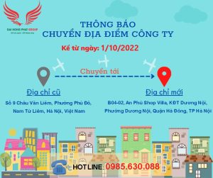 Thông báo về việc chuyển văn phòng làm việc