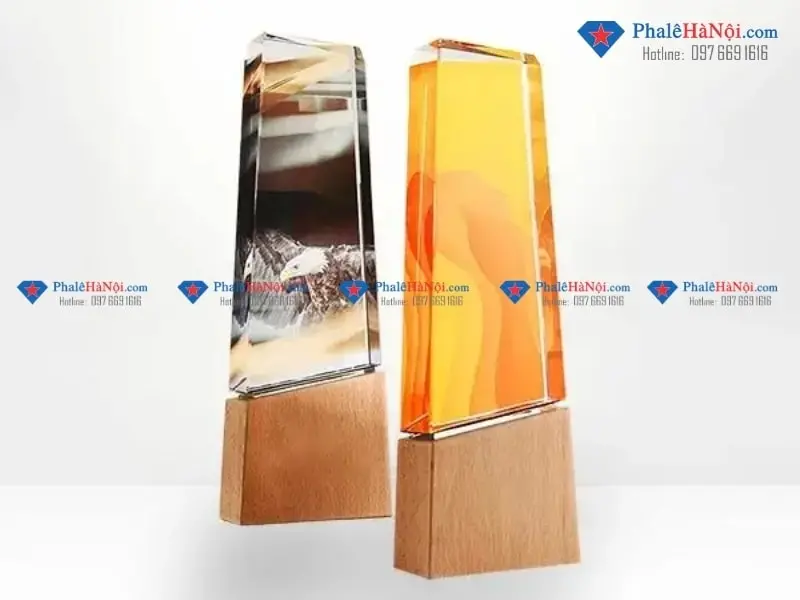 Cúp pha lê được thiết kế với nhiều kiểu dáng