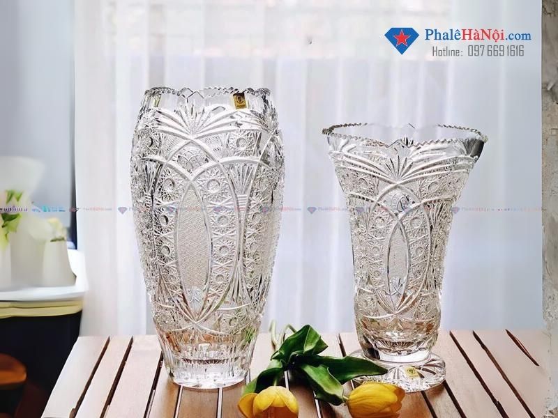 Bình hoa pha lê trong suốt
