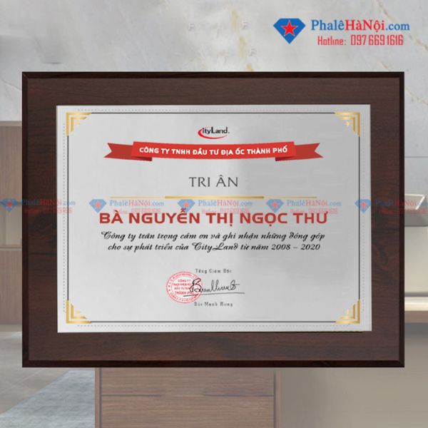 Bảng Vinh Danh Gỗ Đồng N01