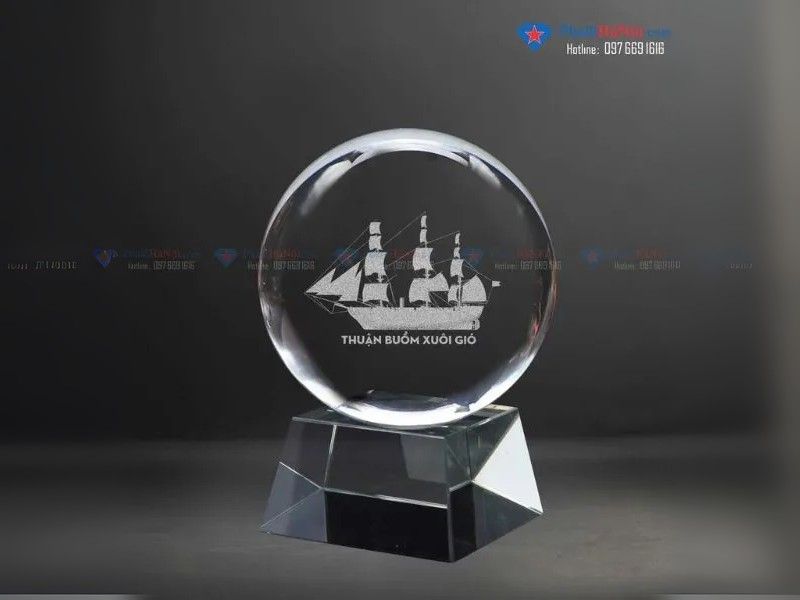 Biểu trưng pha lê khắc logo 2D/3D